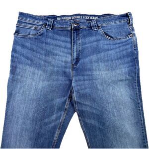 Duluth Trading Ballroom Double Flex Jeans Men's Size 42x30 Blue Stretch Denim